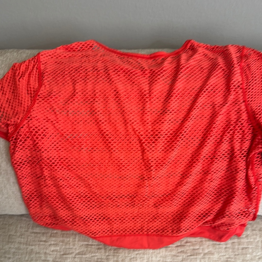 Lululemon Athletica Red Mesh Crop Top